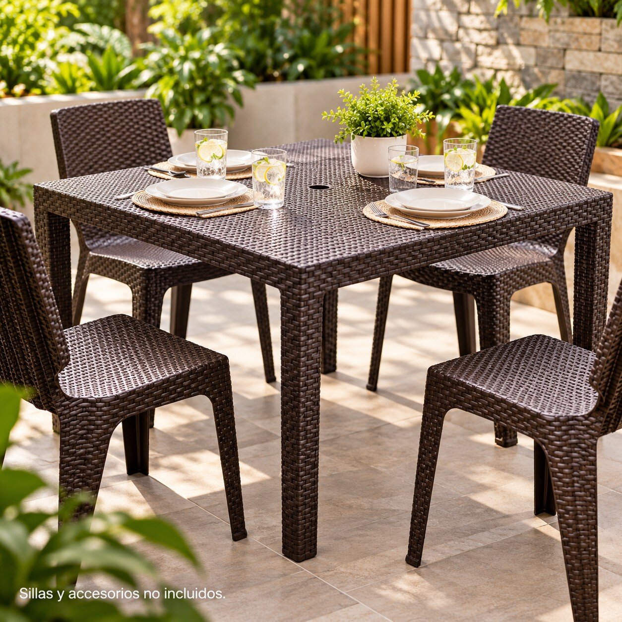 Mesa Terraza Tavarua Ratan Living Camping Comedor - Imagen 3