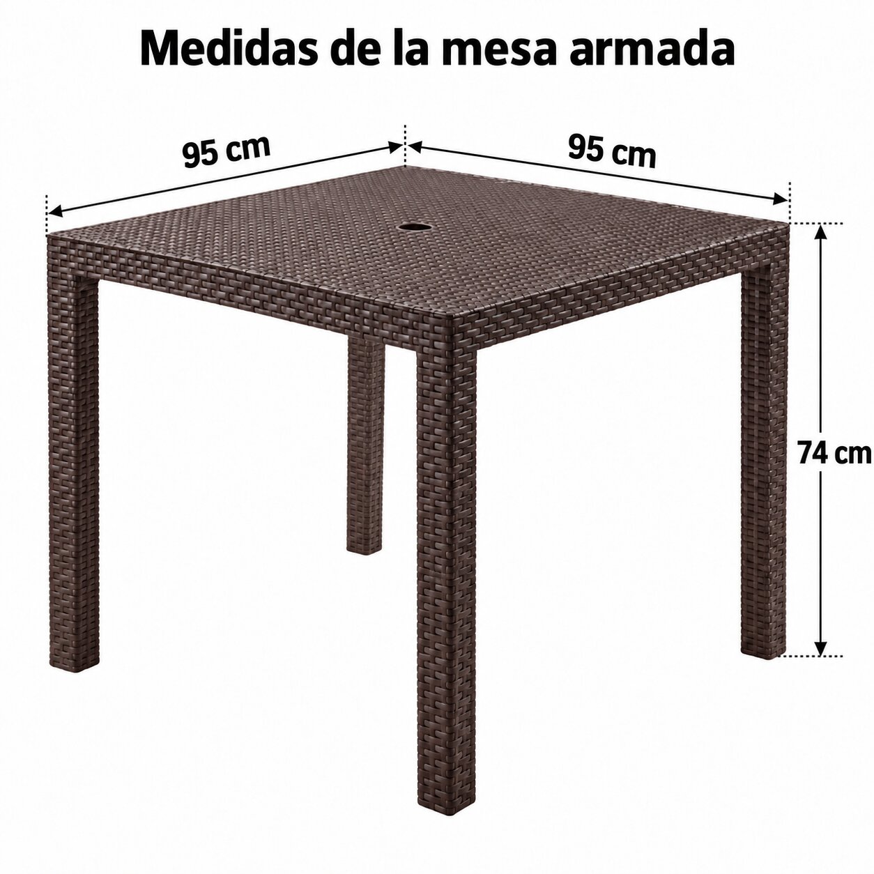 Mesa Terraza Tavarua Ratan Living Camping Comedor - Imagen 6