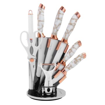 Set De Cuchillos Premium 9 Piezas Con Soporte Giratorio